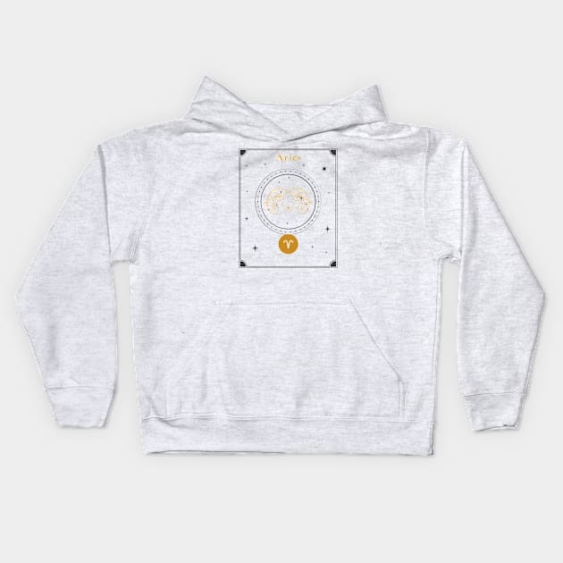 Aries | Astrology Zodiac Sign Design Kids Hoodie by The Witch's Life